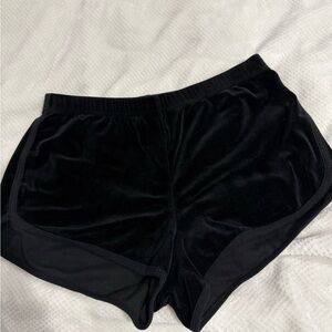 hollister black velvet shorts